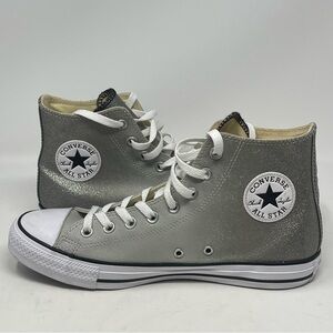 Converse All Star Shoes Womens 10.5 Mens 8.5 Gray Silver Glitter Ombré High Top